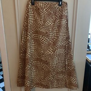 All sizes. Vintage Vlisco waxed block printed full-length wrap skirt.